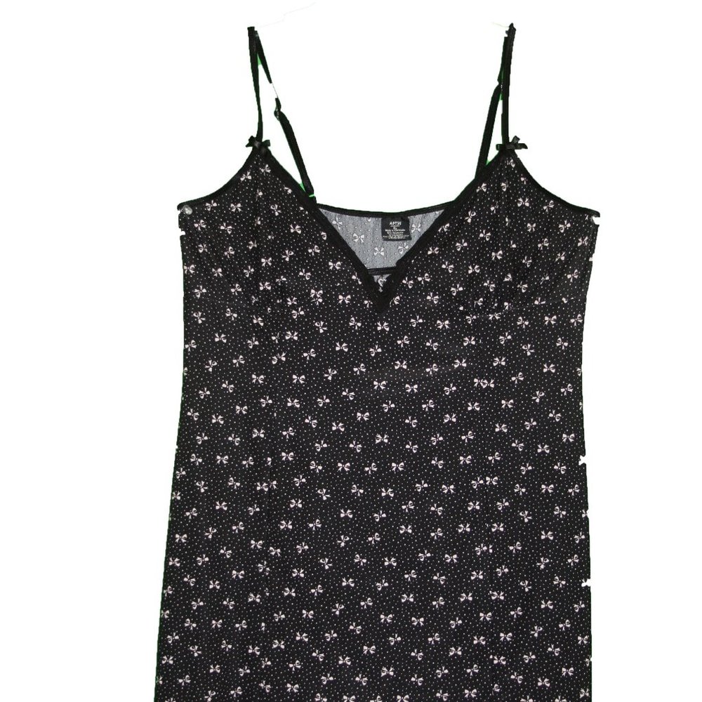 Women's Lingerie Apt 9 Black Short Baby Doll Spaghetti Strap Side Slit Size XL